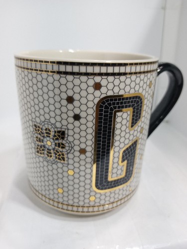 LETTER "C" MUG. MONOGRAM "C" MUG. ANTHROPOLOGIE DECO MUG. B361 - Picture 4 of 12