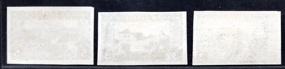BOSNIA & HERZEGOVINA 1906 THREE ENGRAVED IMPERF PROOFS IN BLACK - Image 2 of 2
