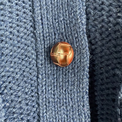 Vintage Apostrophe Cardigan Women Navy L Preppy Grandma Academia Old Money - Picture 3 of 8