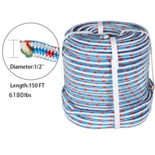 1/2"×150' Nylon 16 Strand Double Braid Polyester Arborist Tree  Rope