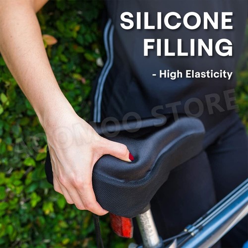 3D Bike Seat Cover Silicone Thick Comfort Gel Cycling Bicycle Saddle Cushion Pad - Picture 5 of 12