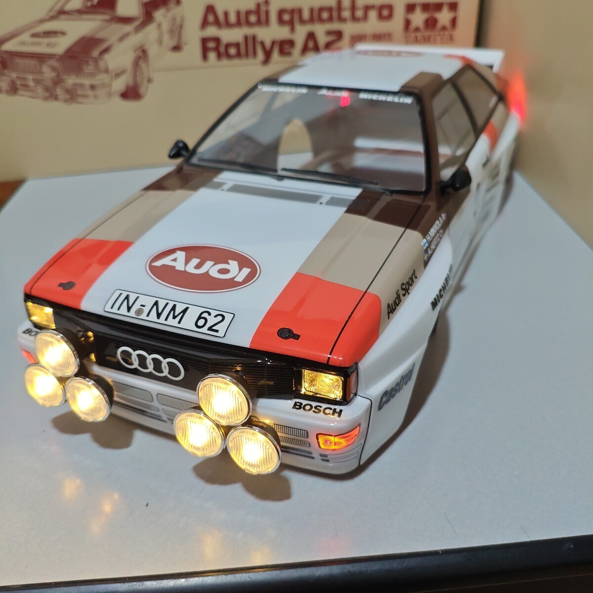 Tamiya Audi quattro rally body RC Radio Control Body with Illuminations