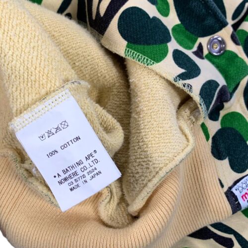 Vintage A Bathing Ape Bape Baby Milo Yellow Green Camo Bomber Jacket Size Small - Picture 9 of 9