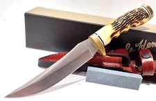 Schrade Uncle Henry Golden Spike Skinning Knife Sharpening Stone Leather Sheath