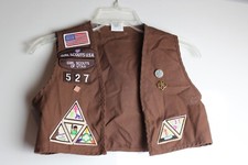 Girl Scout Brownie Vest Patches and Pins Size Small