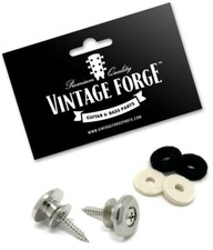 NICKEL OVERSIZED STRAP BUTTONS FOR GUITAR  BASS 2 W/ SCREWS 17MM LARGE NEW 