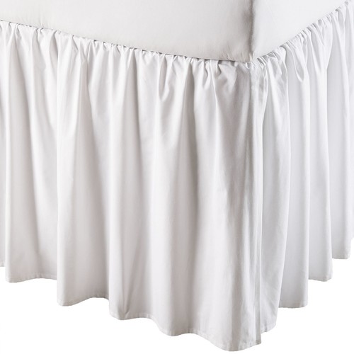 Solid White Dust Ruffle Bed Skirt SPLIT Corner 680 TC Cotton US Bed Size Drop eBay