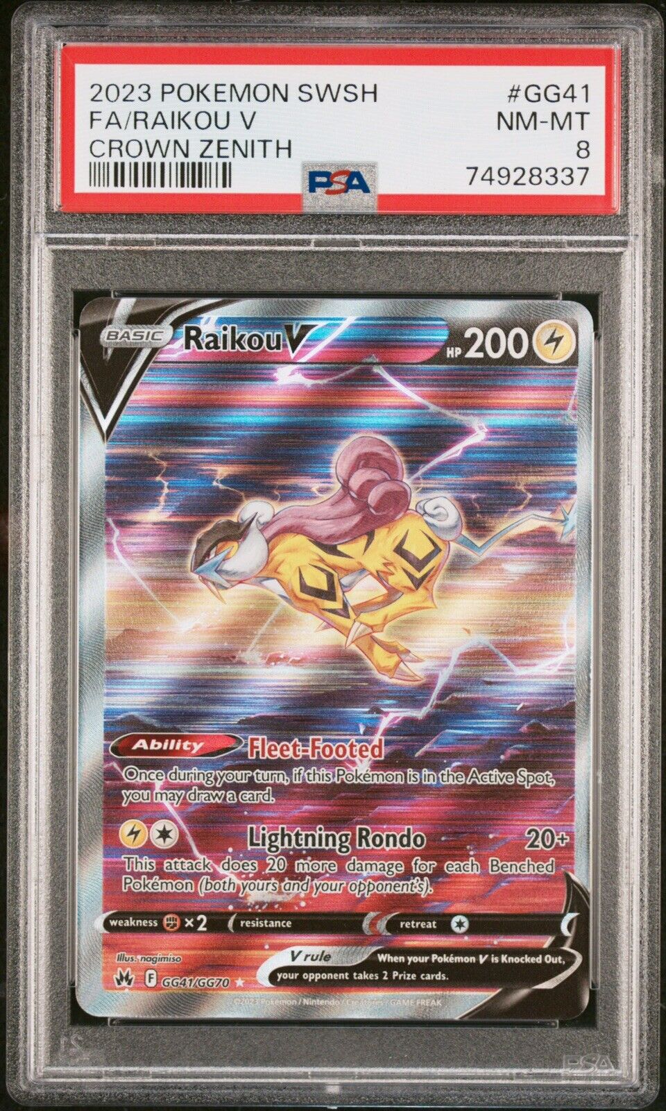 Pokemon - Raikou V *Ultra Rare* Crown Zenith GG41/GG70 (NM) – Envoy Cards