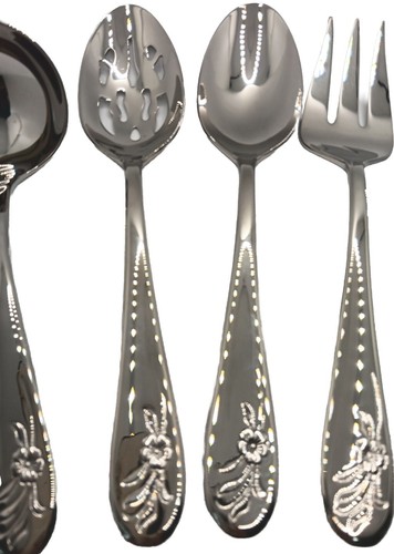 LENOX SHEER BLISS Serving Hostess 6 piece Set 10/18 Stainless Flatware new - Picture 3 of 11