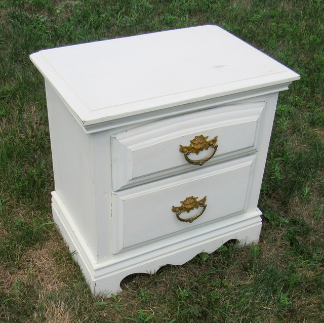 Dresser Night Table Drawers White Shabby Chic Antique Cottage Wood Narrow 64cm For Sale Online Ebay