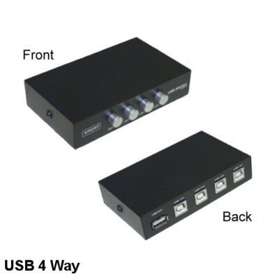 KNTK USB A/B 4 Way Data Transfer Switch Box Button Type for PC Data USB Devices
