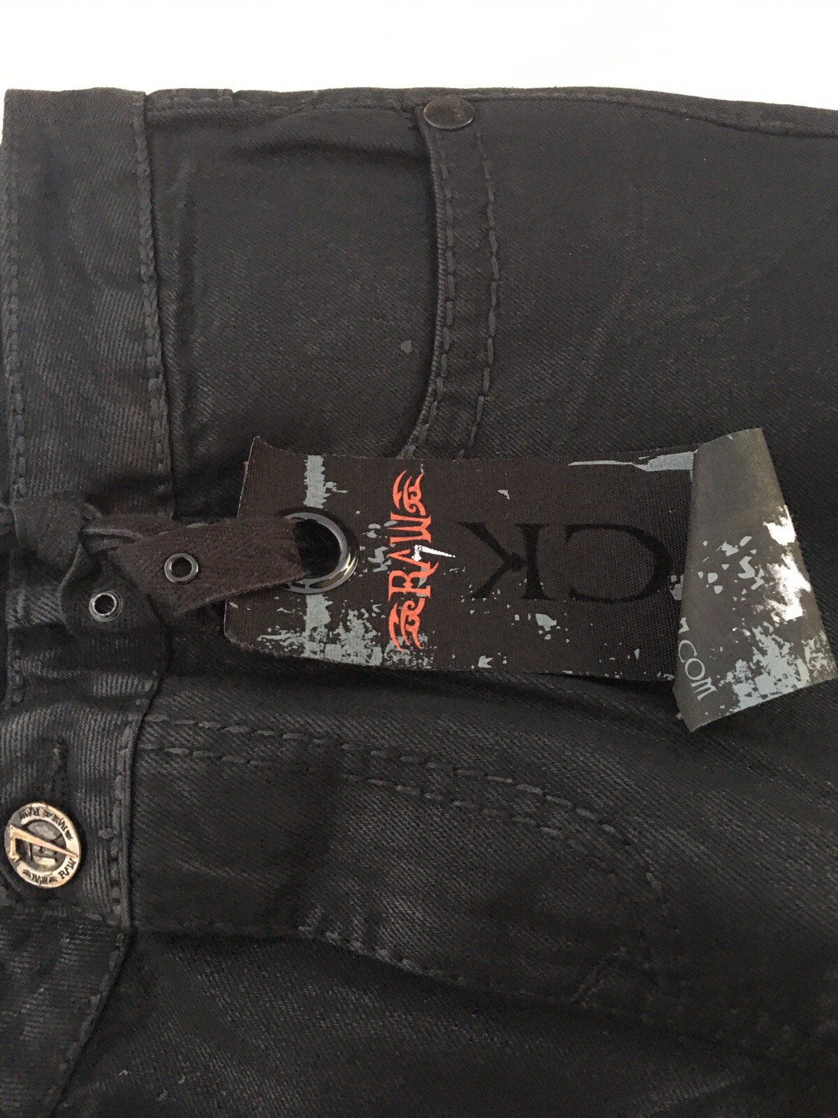 RAW VINTAGE DESIGN MEN’S JEANS 32W 32L BLACK EAGLE 🦅 EMBROIDERY USA MADE 🇺🇸