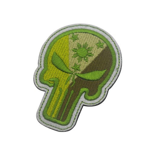 3PCS Skull Philippines Flag Filipino Flag EmblemTactical Hook Loop Patch Green - Picture 9 of 11