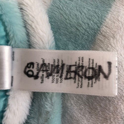 Carters OS Babydecke türkis gestreift aqua weiß Streifen Satinrand 38 x 29 - Bild 5 von 5