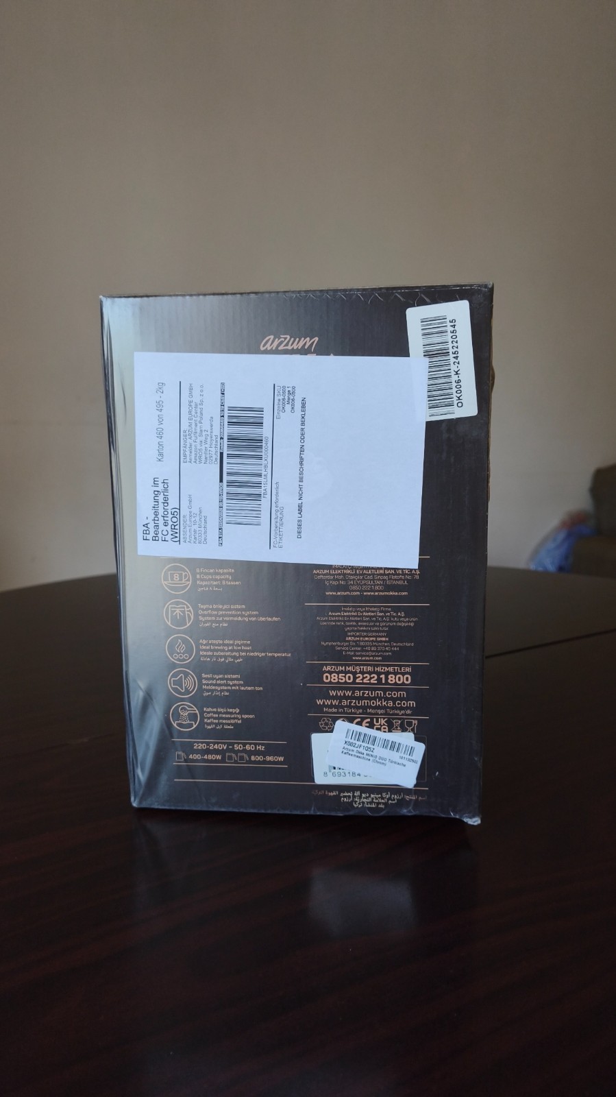 Arzum Okka Elettrica Nuova OK006-K OKKA Minio Duo Macchina Caffè Turco 8 Tazze foto 5