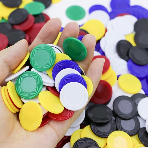 600Pcs Plastic Poker Mini Chips in 6 Colors Bulk Poker Card Game Chips for Game - Picture 3 of 7