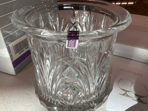 MARQUIS BY WATERFORD 8 1/4 VALE CRYSTAL BISCUIT BARREL COOKIE JAR 40032565 W BOX - Picture 12 of 18