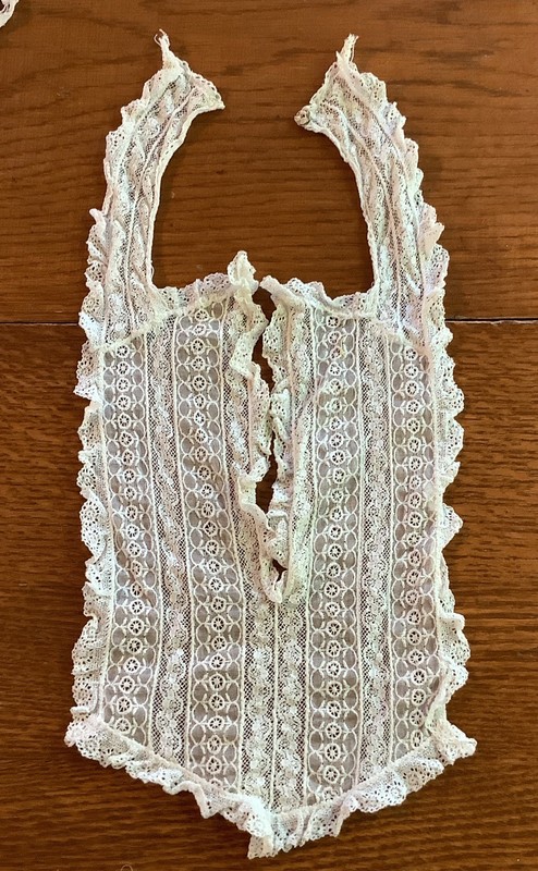 Antique lace modesty panel-handmade-Victorian or Edwardian-late 19th c.