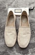 Authentic Gucci GG Guccissima Beige Mens Espadrille US11 EU44.5 UK10.5