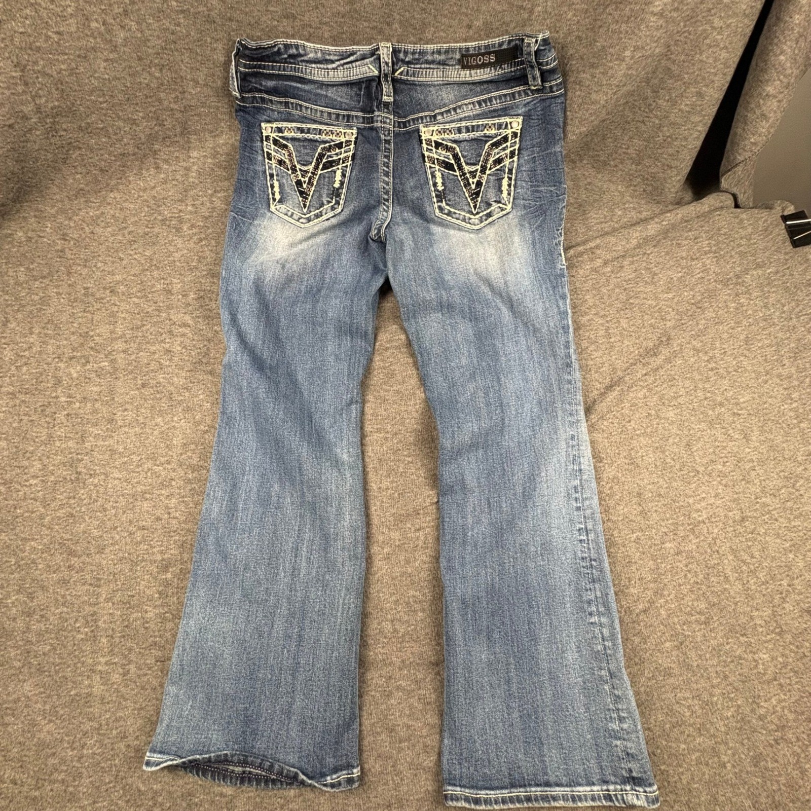 VIGOSS Heritage Fit Bootcut Jeans Heavy Stitch Women S12 L30 (inseam 28") Chic