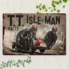 Tin Metal Sign Vintage TT Isle of for Man Motorcycle Racing Wall Art 8x12