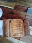 Sweet Vintage Wood Orthodox Triptych Religious Folk Art Byzantine Style Tri Fold — photo 4