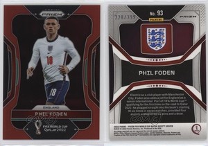2022 Panini Prizm World Cup Qatar Red Prizm /399 Phil Foden #93