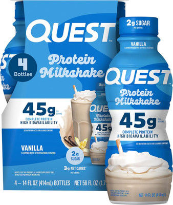 Nutrition Vanilla Protein Shake, 45G Protein, 2G Sugar, 3G Net Carbs, Ready to D