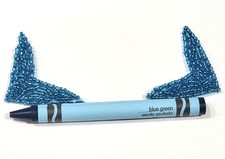 2 Pairs New Vintage Stock Beaded Collar Tips Aqua Blue 99230