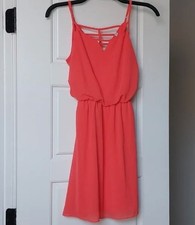 Guess Midi Dress with Adjustable Spaghetti Straps in Coral Size XS