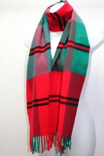 Unbranded Acrylic Scarf All Gender Turquoise Red Black 11" X 67" West Germany