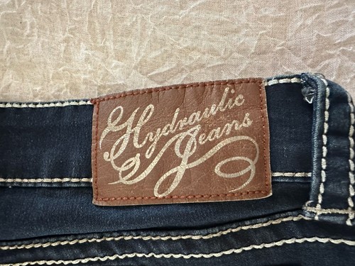 Hydraulic Women's Size 1/2 Blue Denim Jeans Bailey Micro Boot Western Dark Wash - Picture 12 of 12