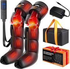 Air Compression Boots Leg Massager Heat 6 Modes 9 Intensities