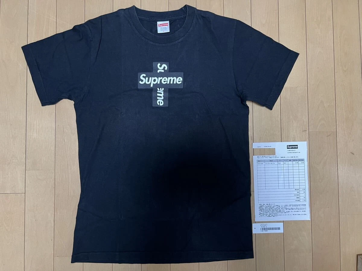 T shirt noir Free Supreme Cross Box Logo Cross Box Logo manches courtes