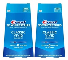 2X 3D WHITESTRIPS CLASSIC VIVID STARTER KIT PROFESSIONAL WHITENING STRIPS