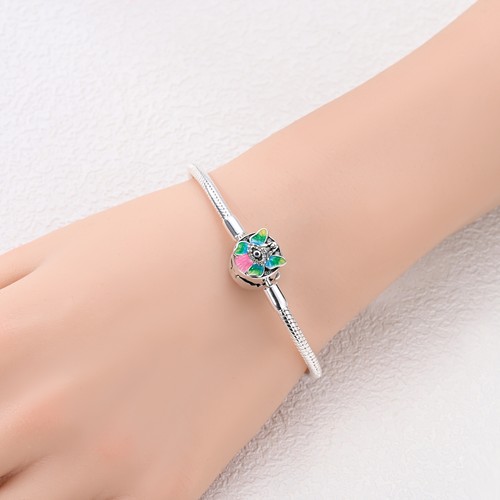 MULA European 925 Sterling Silver Heart Clasp Charm Bracelet for Women Jewelry - Picture 42 of 61