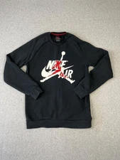 Nike Air Jordan Jumpman Sweatshirt Mens M Black Classic Crew Neck Pullover