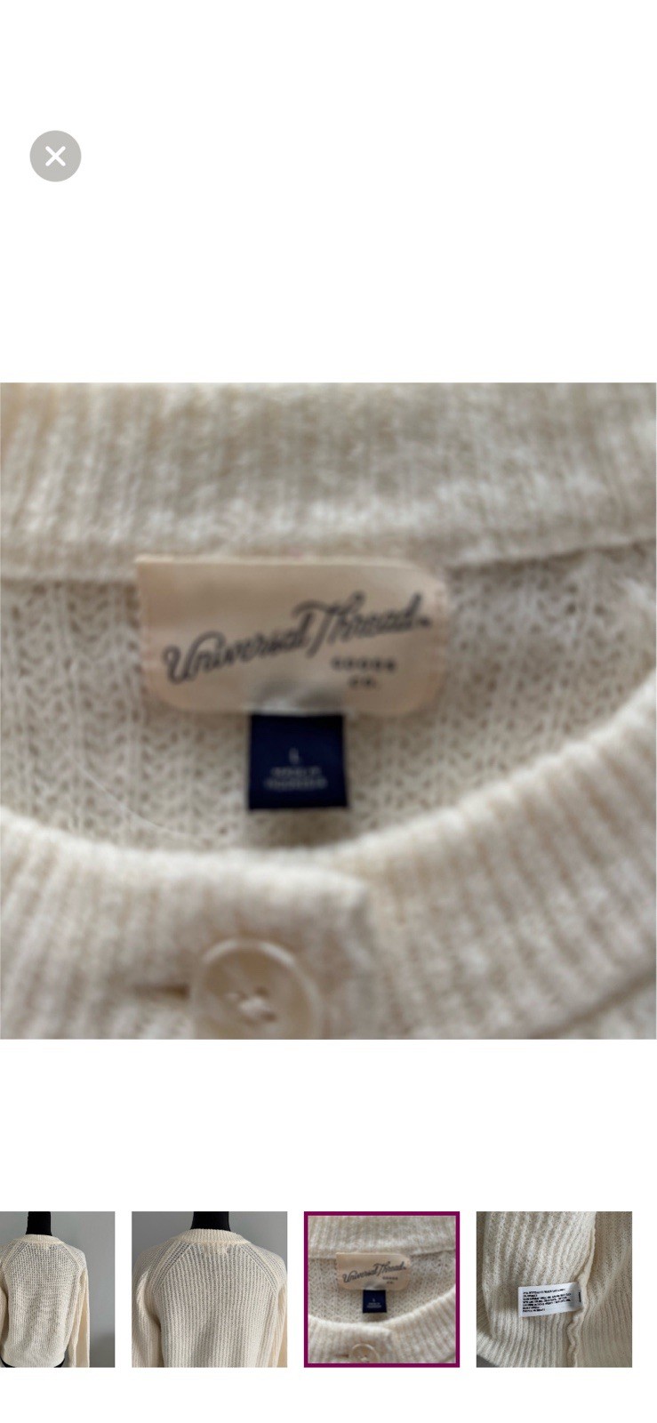 Universal Thread Women’s Knit White Button Up Car… - image 7