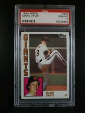 1984 Topps 343 Mark Davis PSA 10 Gem Mint -- 1989 Cy Young Award Winner