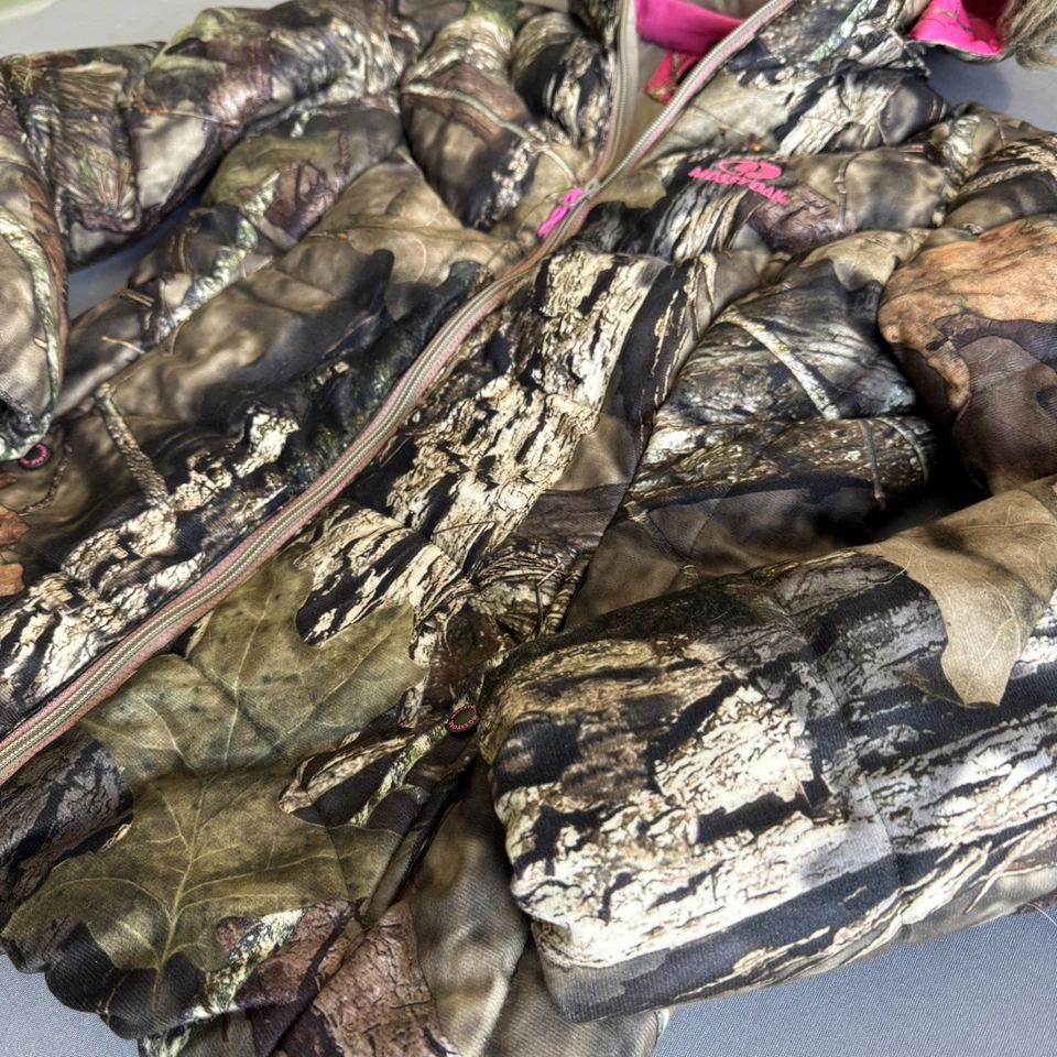 Mossy Oak Mujer Camuflada Puffer Chaqueta Imitación Piel Capucha Rosa S 34-36 Cómoda Acogedora Caza Foto 4 de 4