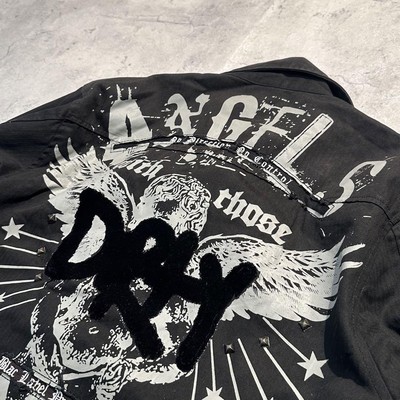 00s Archive Detroit Studs Military Jacket Distressed Y2 Rare