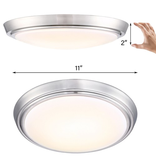 8 Pack 11-Inch LED Brushed Nickel Flush Mount Ceiling Light - Picture 4 of 5