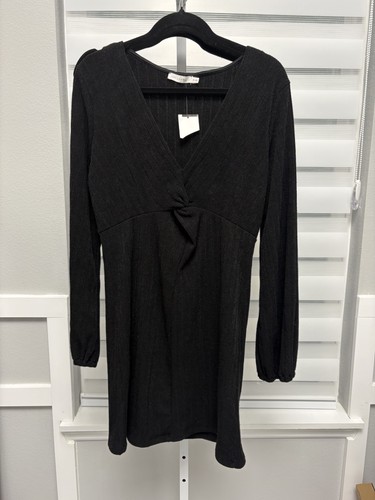 Lush Minidress Plissettato Manica Lunga Twist Frontale Taglia X-Large - Foto 3 di 6