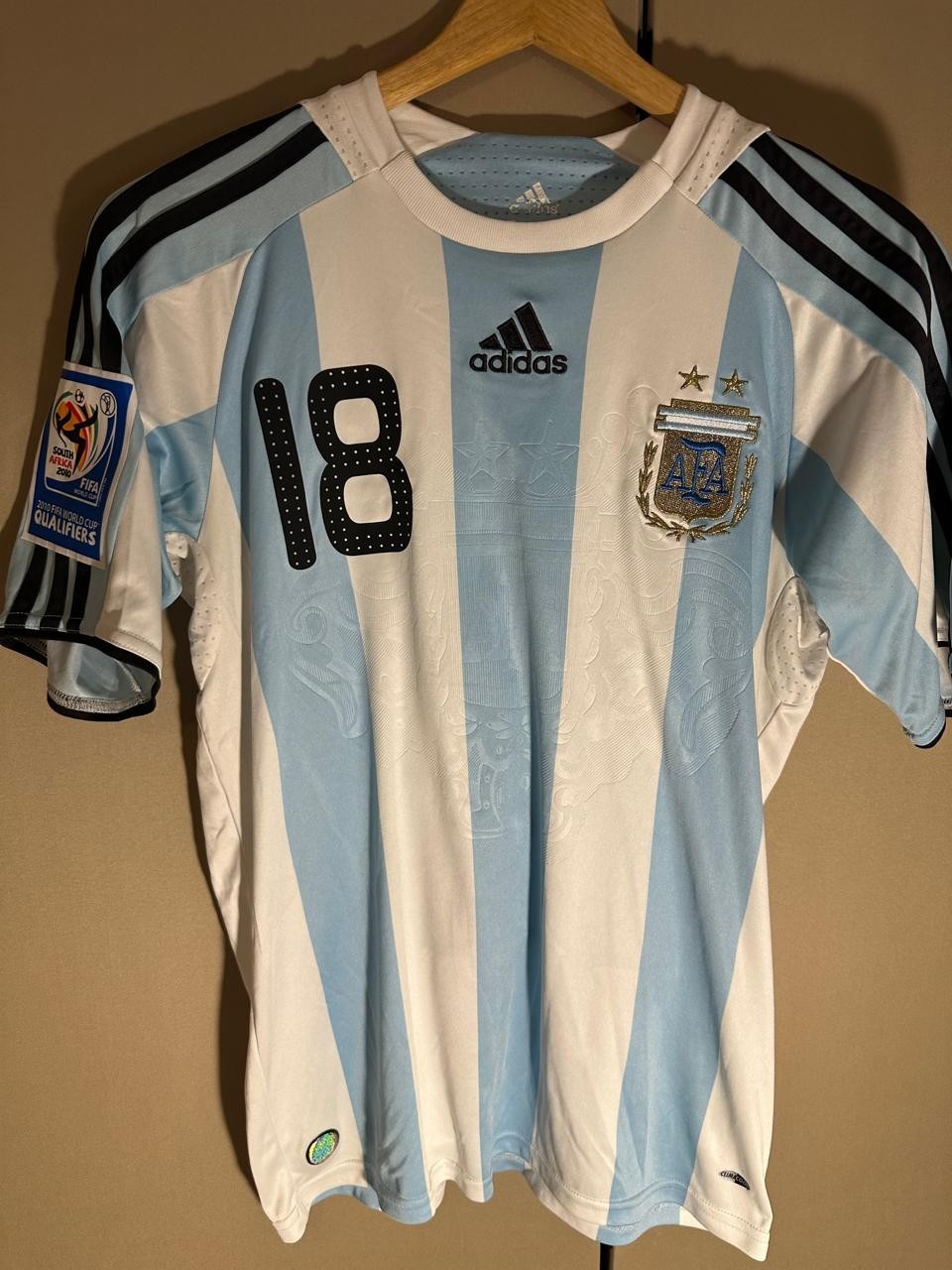 Argentina 2008 Jersey Lionel Messi #18 World Cup 2010 Qualifiers Adidas Size S