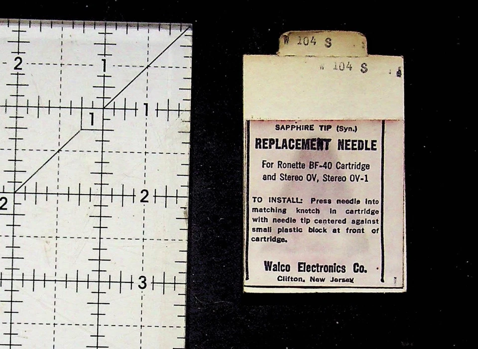 Aguja de repuesto Walco W 104 S para cartucho Ronette BF-40 NUEVO EN STOCK Foto 4 de 4