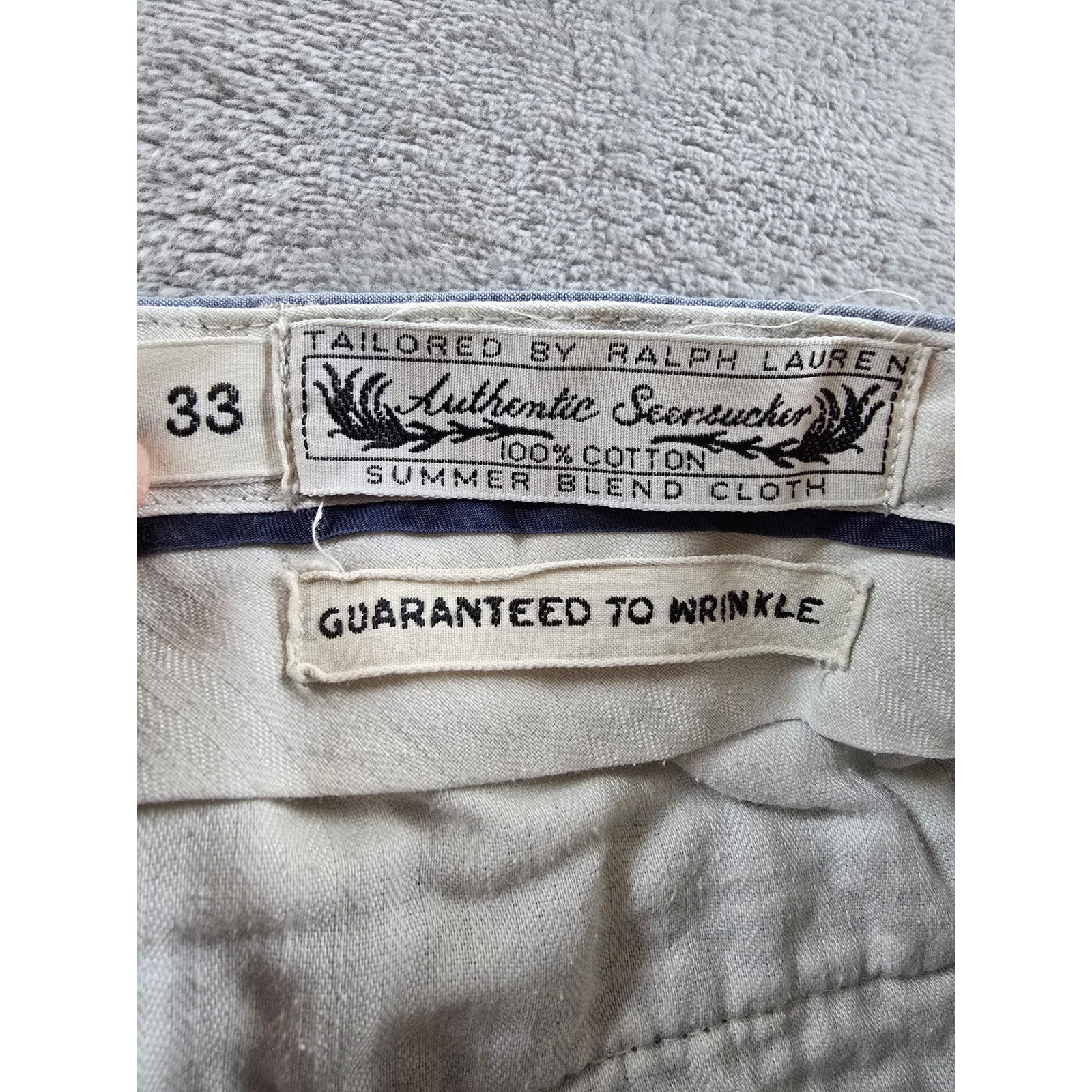 Ralph Lauren Y2K Seersucker Shorts Mens 33 Fit 32 Summer Blend Cloth thumbnail 6