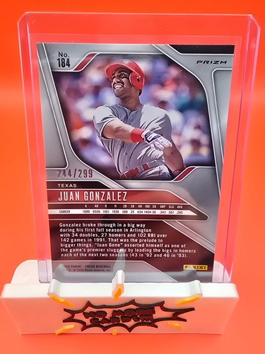 2025 Panini Prizm Walker Juan Gonzalez Prizm /299 - Foto 2 di 2