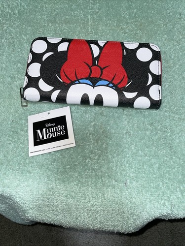 Disney Minnie Mouse Zip Around Wallet 7 1/2 Inch X 4 Inch New With Tags - 第 1/9 張圖片