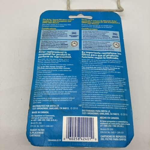 Brita On Tap White Faucet Replacement 2 Stage Filter FF-100 19543.100XP1 NEW - Picture 2 of 2