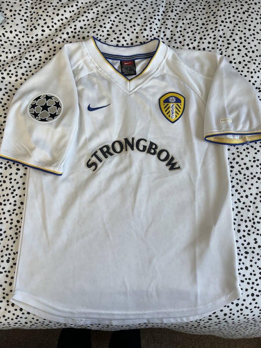 Nike Leeds United シャツ 青/黄色 STRONGBOW Leeds United 2001 Nike Third Football Shirt - Blue - M – Headlock